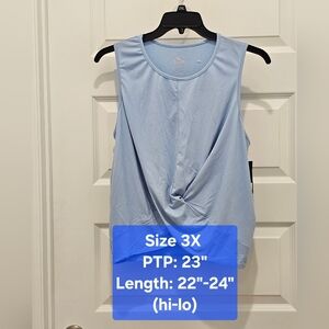 Level Up Active Sleeveless Athletic Top, NWT, Size 3X